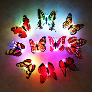 Lovely Butterfly LED Night Light Color Changing Light Lamp Beautiful Home Decorative Wall Nightlights Color Random