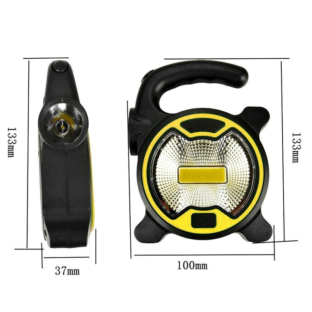 Portable Green Yellow LED COB Outdoor Working Lantern Camping Warehouse Floodlight with Torch