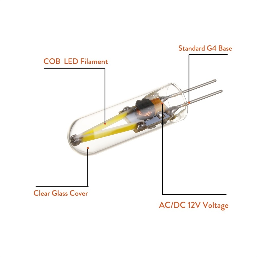 Mini G4 COB LED Filament Light Bulb 3W 12V Replace 15W Halogen Glass Lamps Cool Warm White LEDS Replace Halogen Pendant Lamp