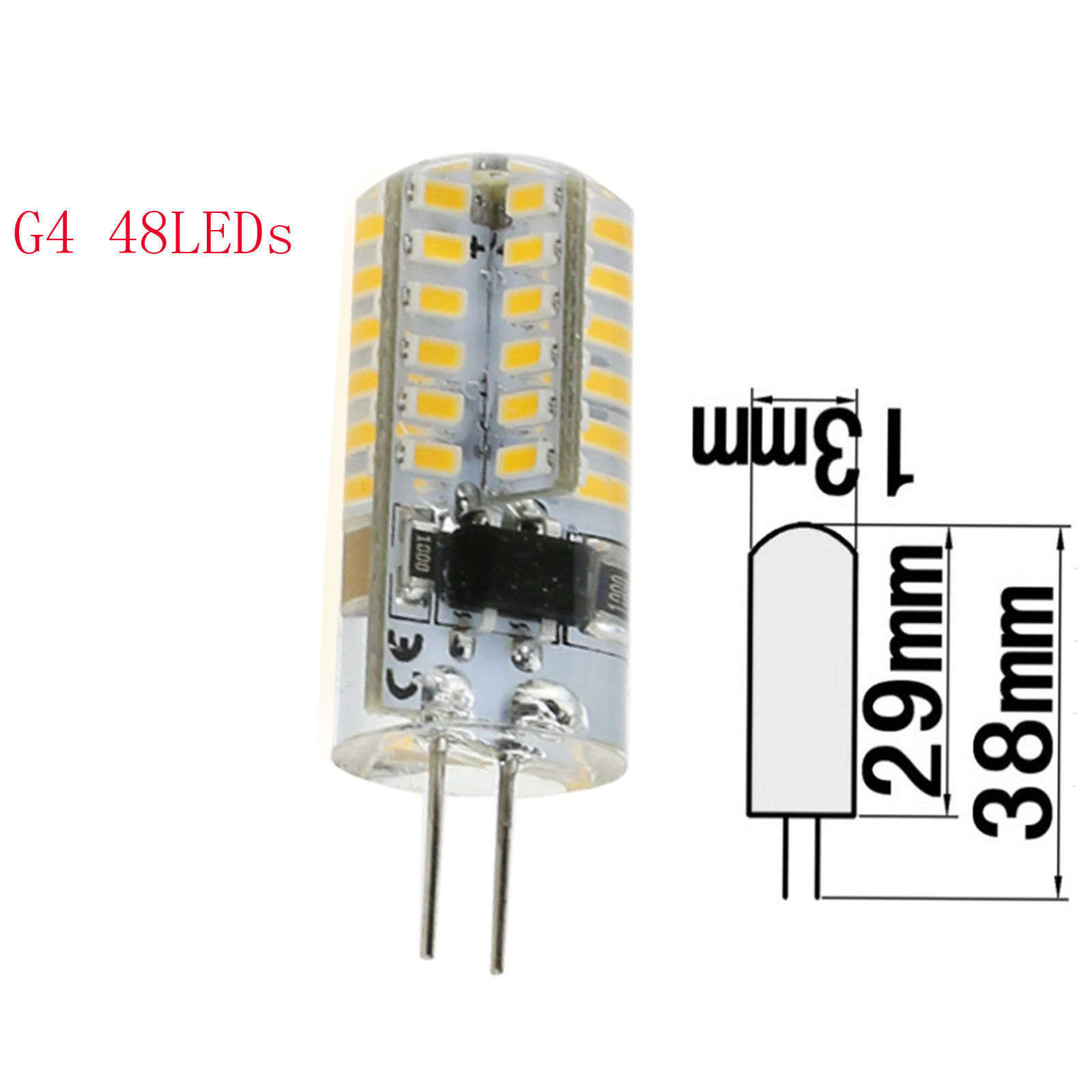 Mini G4 LED Silicone Light Bulb 5W 48 SMD 3014 Warm Cold White DC 12V AC 110V 220V Replace Halogen Crystal Lamp Replace Halogen