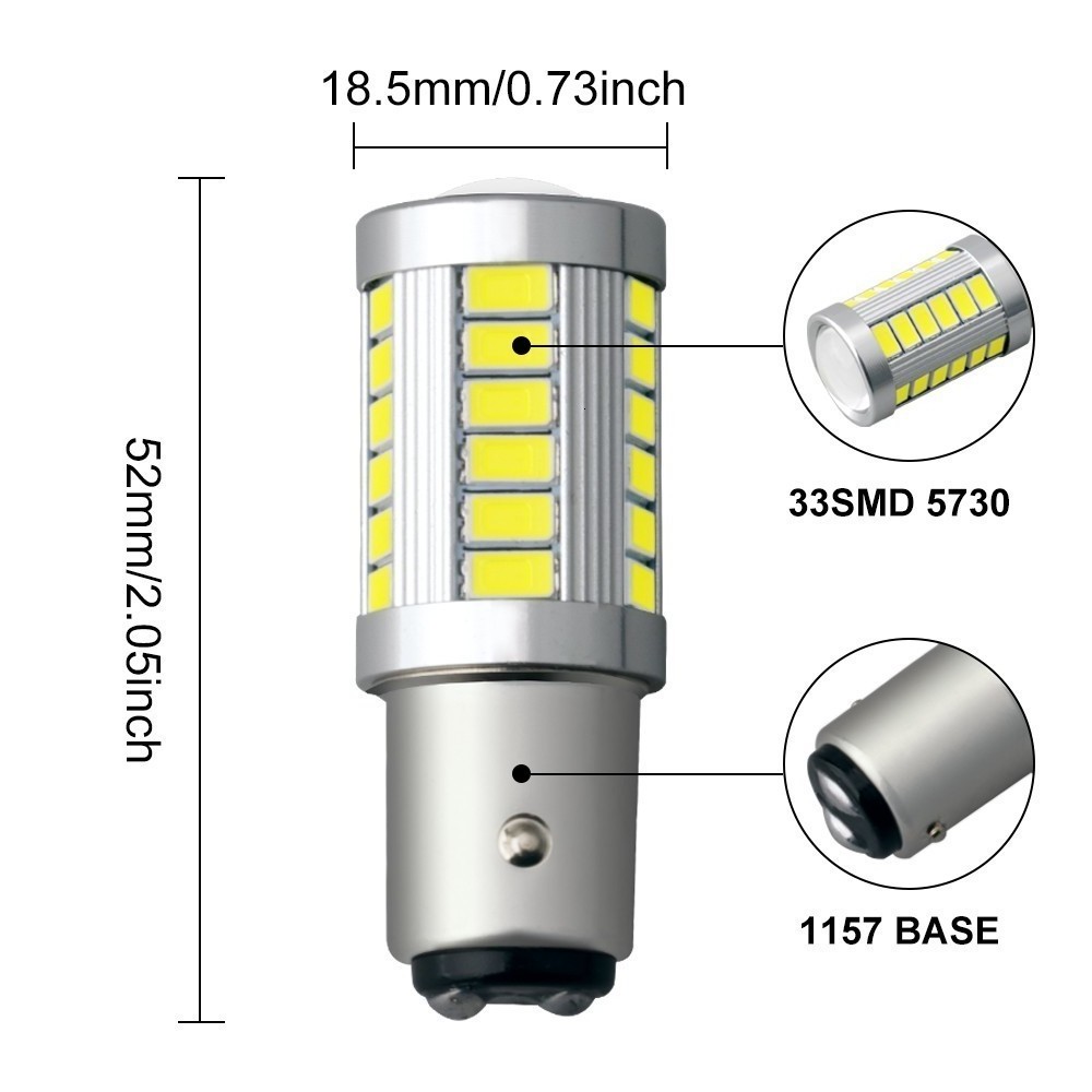 BA15D P21/5W 1157 1156 33SMD LED Car Reverse Light Backup Head Bulb For Car Truck Emergency Lamp External Internal Use