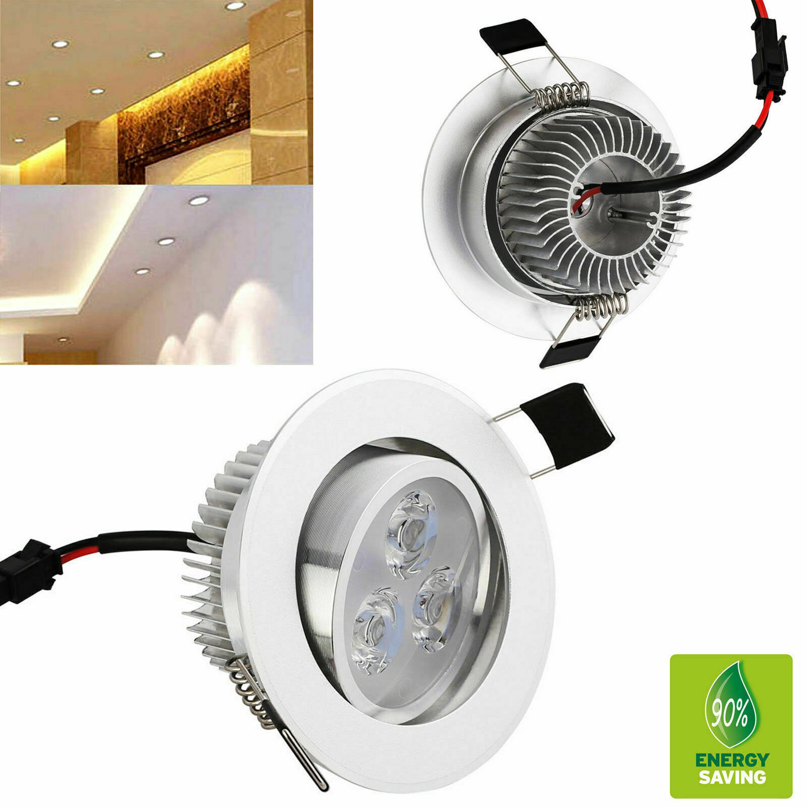 3W Dimmable LED Recessed Ceiling Down Light Cool Warm Natural White Lamp AC 220V 230V +Driver Downlight Spotlight for Home Hotel