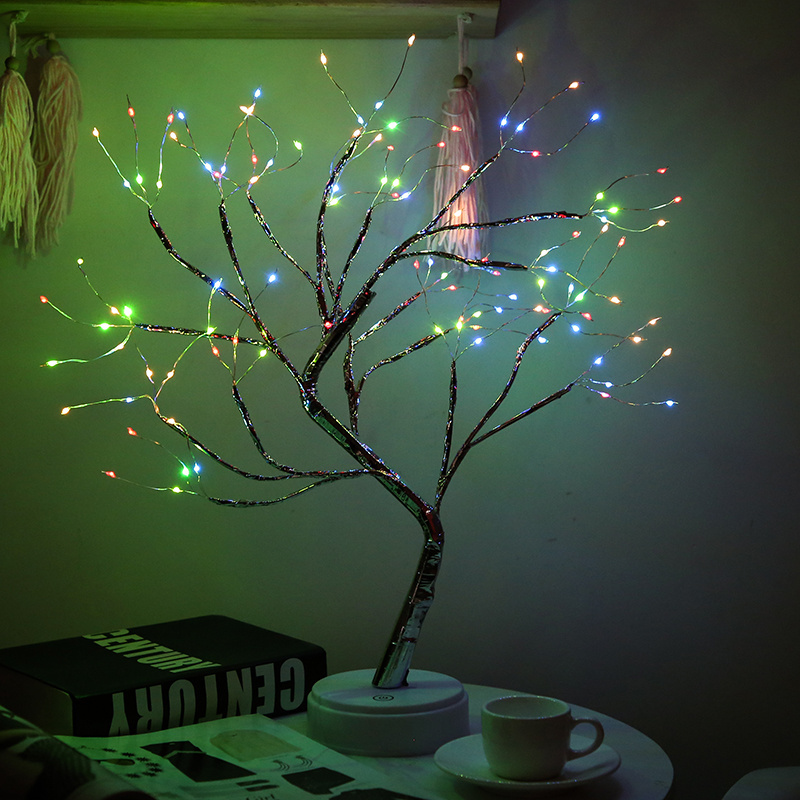 108 LED Tree Light Copper Wire Tree Warm white Lamp Adjustable Branches Fairy  artificial tree lights for Home Decoration