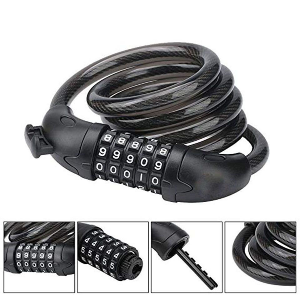 Five digit code bicycle high quality anti theft safe cable bicycle Security lock Steel Cable Bike Cycling Bicycle Lock