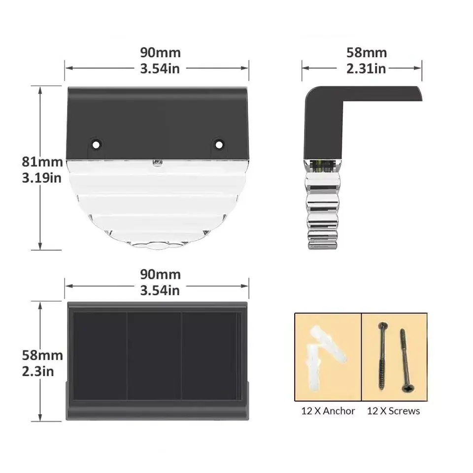 LED Solar Deck Lights Outdoor Waterproof Warm White Color Changing Lighting LED Solar Fence Lamp Step Solar Step Light