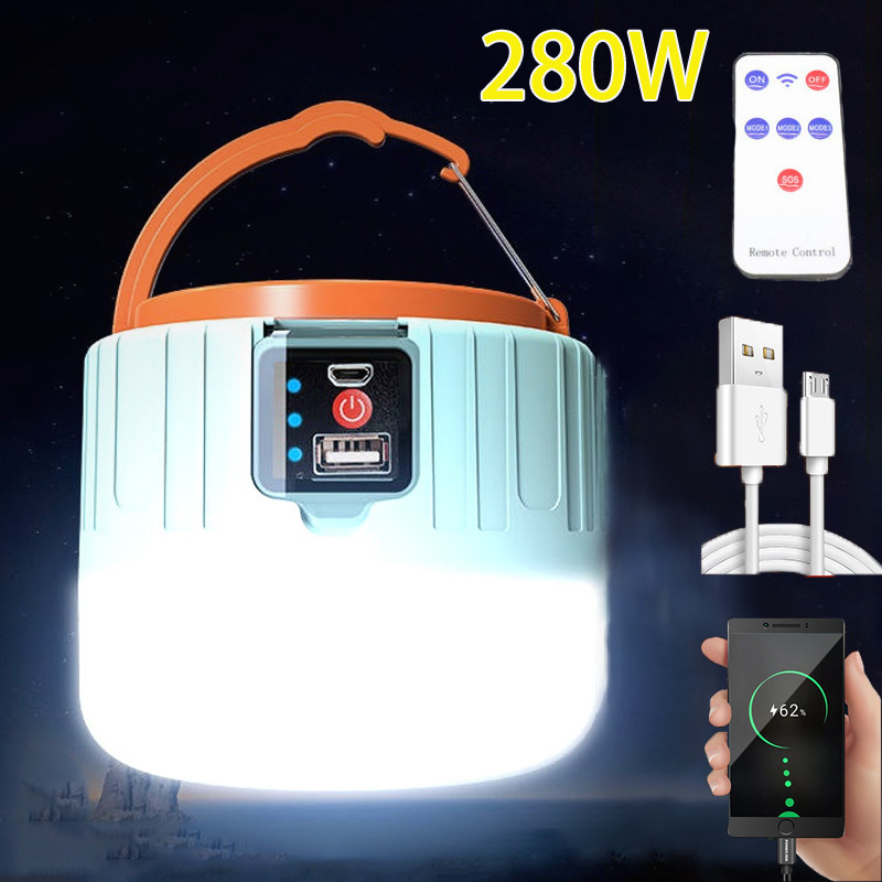 LED Camping Light USB Phone Charge lighting Solar Rechargeable Lantern Outdoor