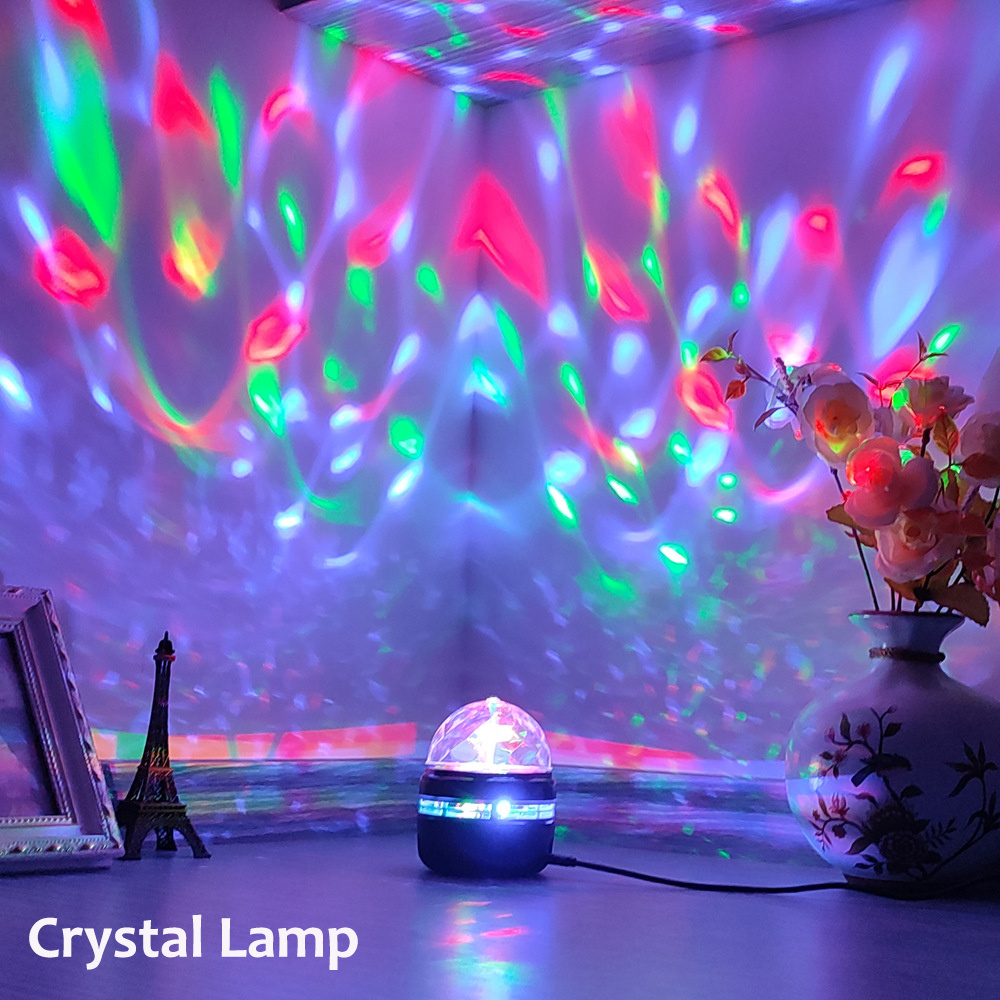 Christmas Star Projector Night Light USB Sky Night Lamps Projector Baby Sleeping Bedside Lamp, Family Party Stage Ball RGB Light