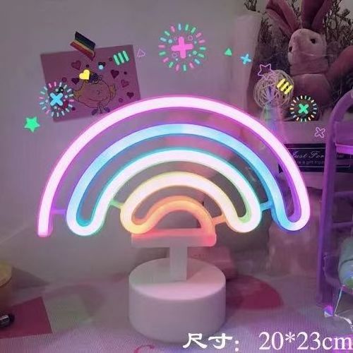 25 Styles LED Neon Light Banana Hello Wall Art Sign Bedroom Decor Rainbow Hanging Night Lamp Home Party Holiday Decor Xmas Gift