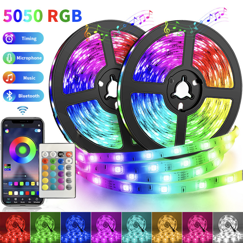 App Controlled Full Kit Music Sync tvbacklights 12V 5050 5m 10m 15m IP20 Wifi Smart Rgb Led Strip Light