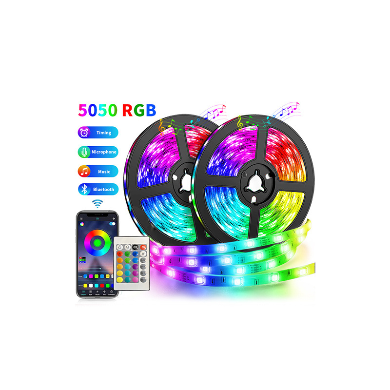 App Controlled Full Kit Music Sync tvbacklights 12V 5050 5m 10m 15m IP20 Wifi Smart Rgb Led Strip Light