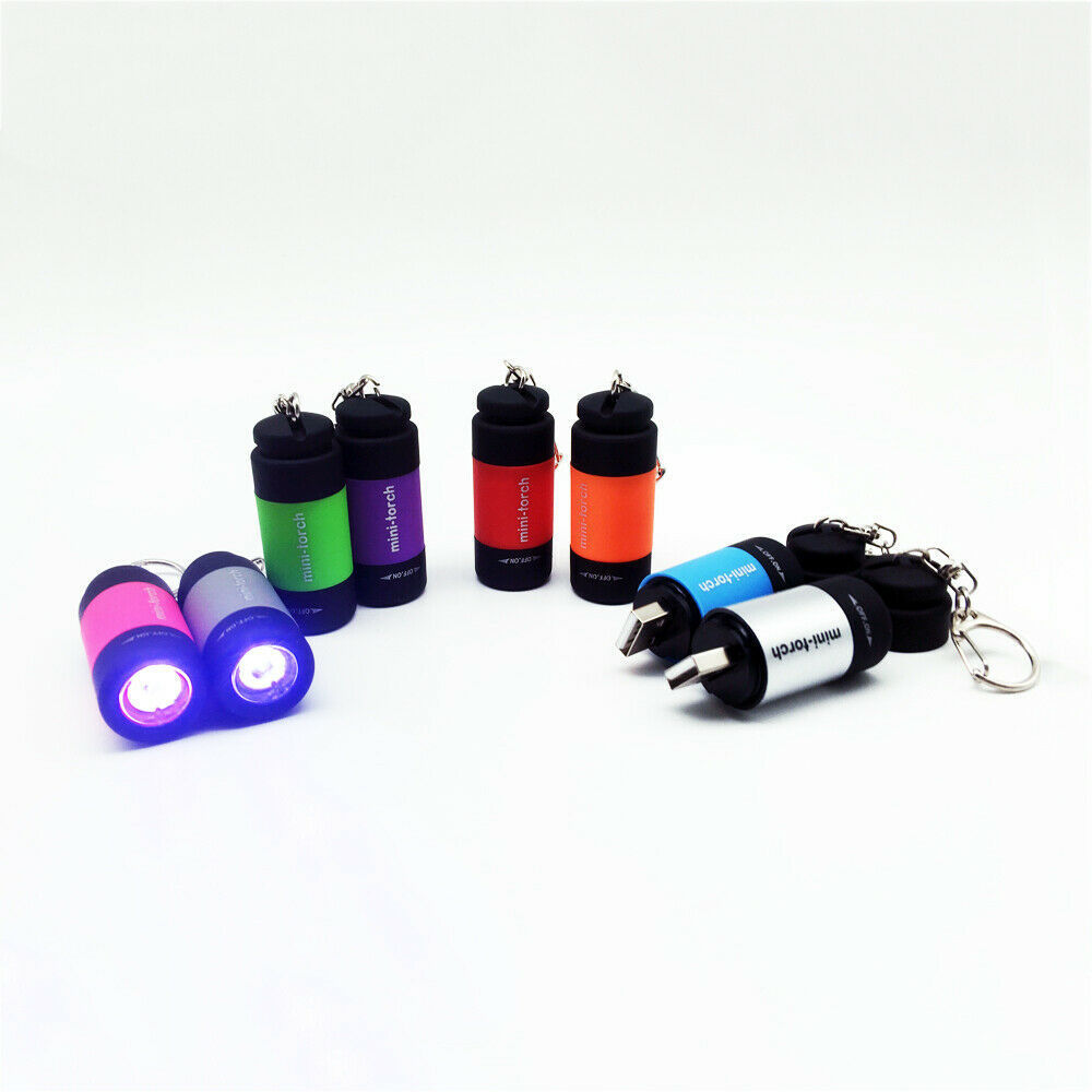 USB Charge Mini-torch Led Light Portable Flashlight Rechargeable Keychain