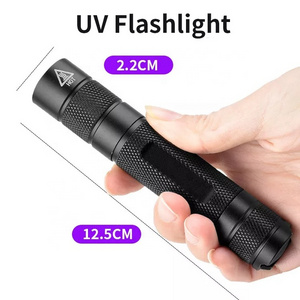 Mini Black light led uv flashlight low moq uv 365nm flashlight 5W Light Uv Flashlight