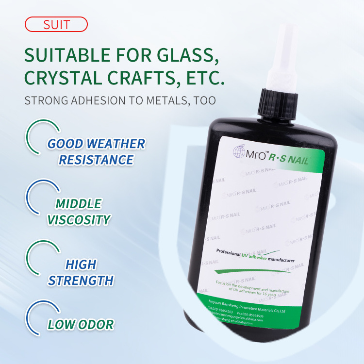 Manufacturer UV Light Acrylic Curing Glue Ultraviolet Adhesive Glass and Crystal Bonding UV Glue