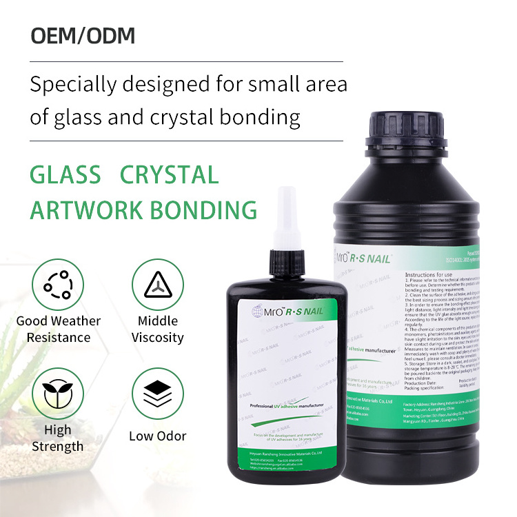 Manufacturer UV Light Acrylic Curing Glue Ultraviolet Adhesive Glass and Crystal Bonding UV Glue