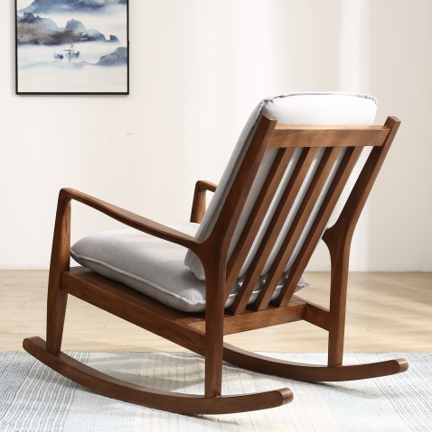 Simple wooden rocking solid wood white oak living room rocking chair