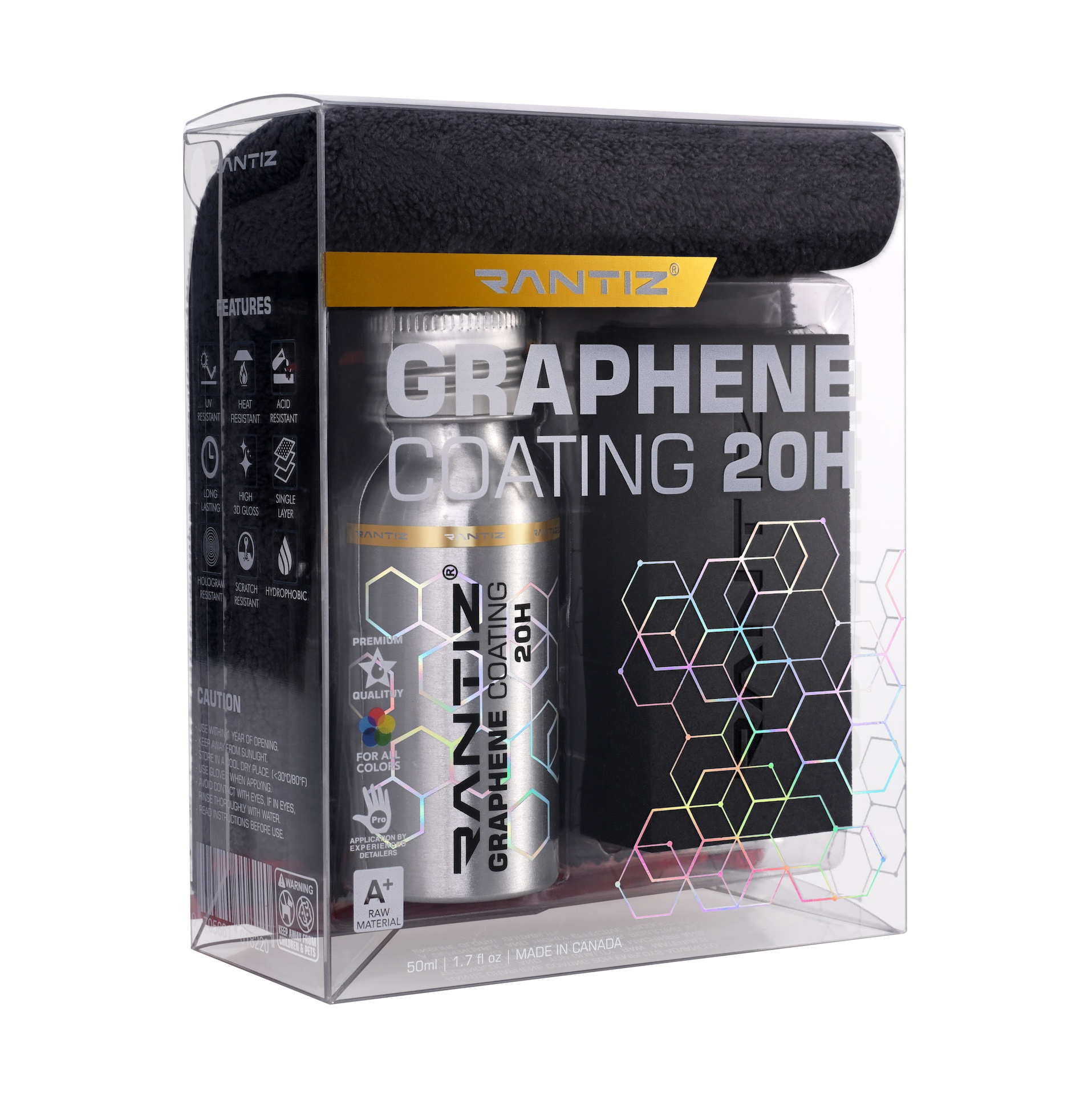 GRAPHENE CERAMIC COATING 20H 50ml | 1.7oz CAR BODY PAINT CARE PROTECTION DETAILING DEEP BACK NANO LIQUID, THE BEST IN THE MARKET