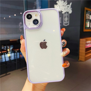 Luxury clear shiny shockproof cell phone case for iPhone 14/ 14 pro max with camera protect back phone bag