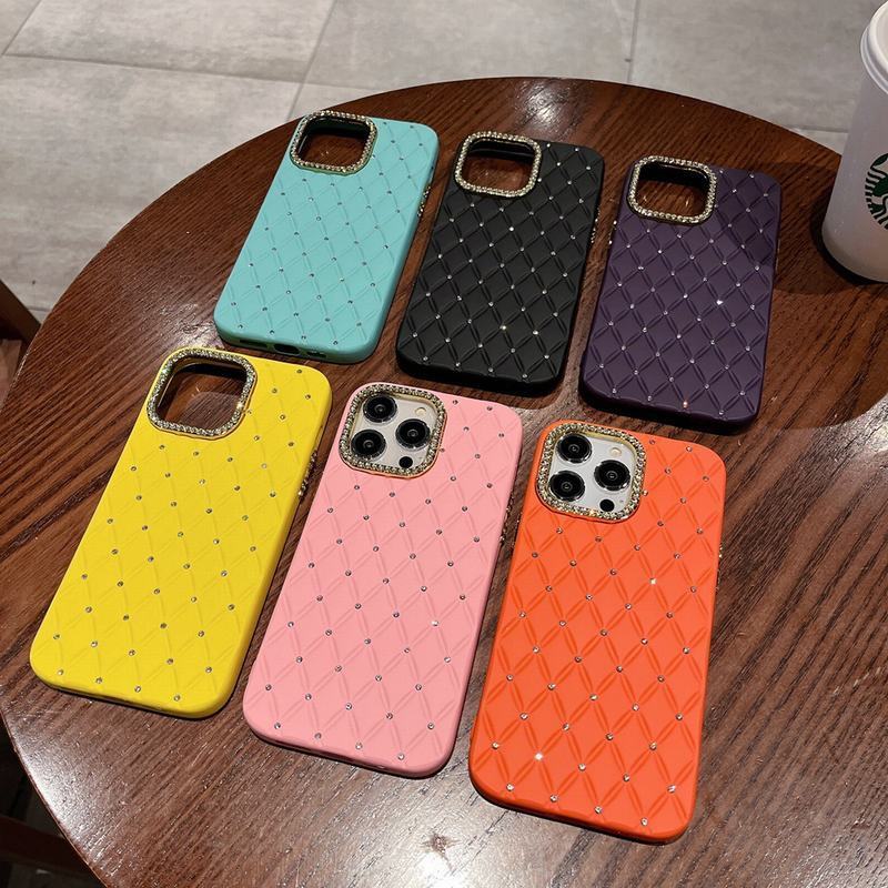 Luxury Diamond Plaid Fashion Phone Case For iPhone 15 pro max Bling TPU Diamond Case Soft Back Cover For iPhone 15