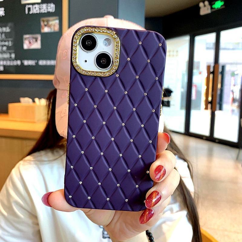 Luxury Diamond Plaid Fashion Phone Case For iPhone 15 pro max Bling TPU Diamond Case Soft Back Cover For iPhone 15