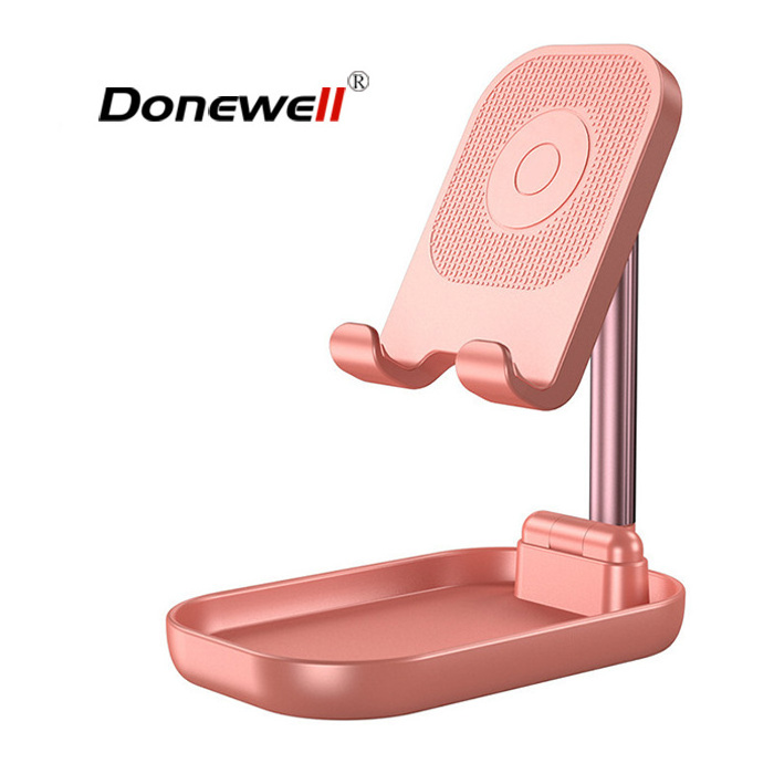 Adjustable Desktop Phone Holder Bracket Portable Fast Wireless Charger Folding Metal Telescopic Tablet Mobile Phone Stand Holder