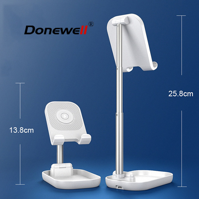 Adjustable Desktop Phone Holder Bracket Portable Fast Wireless Charger Folding Metal Telescopic Tablet Mobile Phone Stand Holder