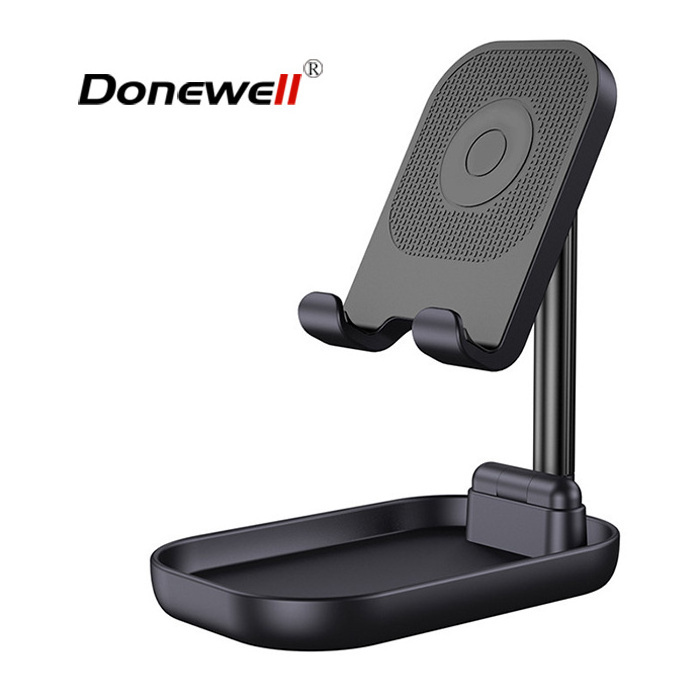 Adjustable Desktop Phone Holder Bracket Portable Fast Wireless Charger Folding Metal Telescopic Tablet Mobile Phone Stand Holder