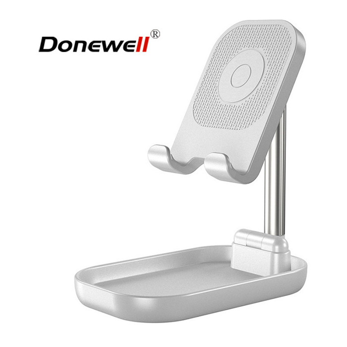 Adjustable Desktop Phone Holder Bracket Portable Fast Wireless Charger Folding Metal Telescopic Tablet Mobile Phone Stand Holder