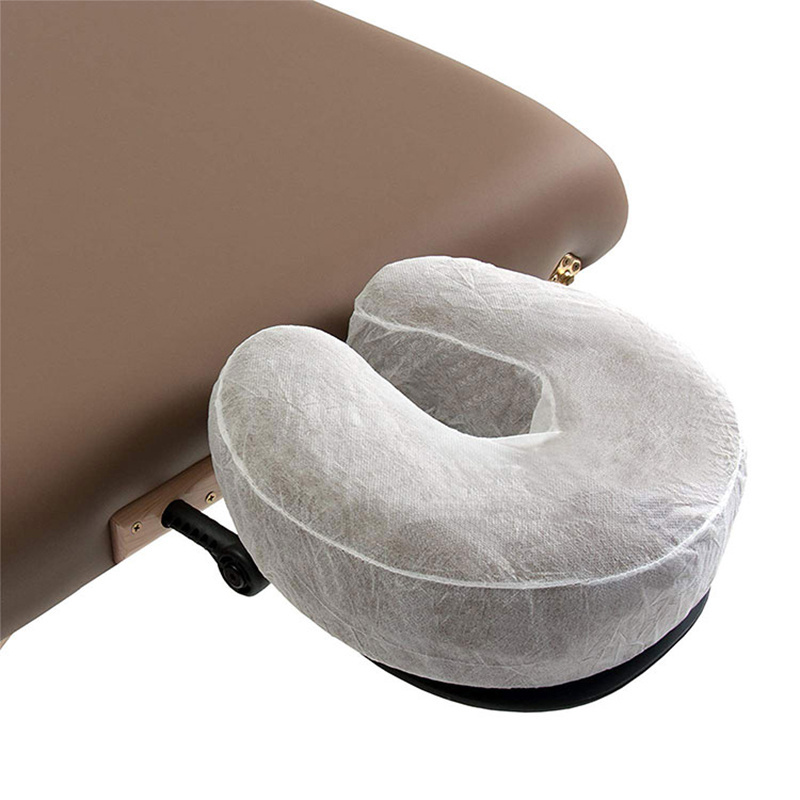 U Shape Disposable Spunlace Nonwoven Fabric Face Cradle Cover For SPA Massage Bed