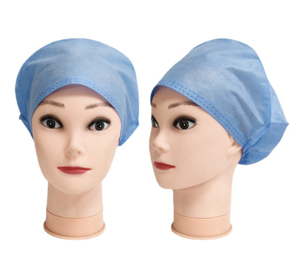 disposable medical surgical cap nurse cheap price medical suppliers non woven PP SMS medical bouffant doctor cap elastic