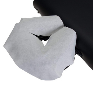 U Shape Disposable Spunlace Nonwoven Fabric Face Cradle Cover For SPA Massage Bed