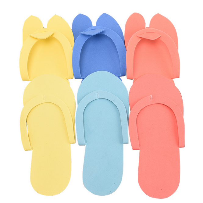 Disposable Foam Pedicure Slippers multi color flip flop for salon nail spa guest flip flops portable for travel supplies