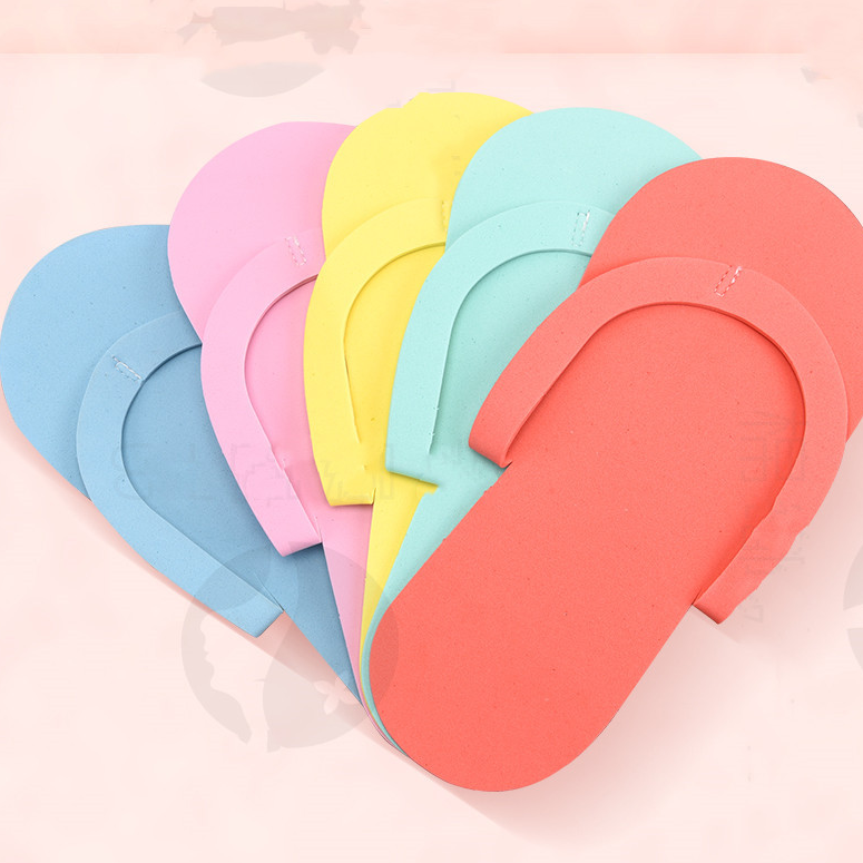 Disposable Foam Pedicure Slippers multi color flip flop for salon nail spa guest flip flops portable for travel supplies