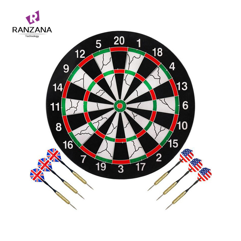 Bristle Dartboard Full-color Printing Finished With Aluminum Frame And Hanging Hook 18 Inch Steel Tip Darts Set Dart Board