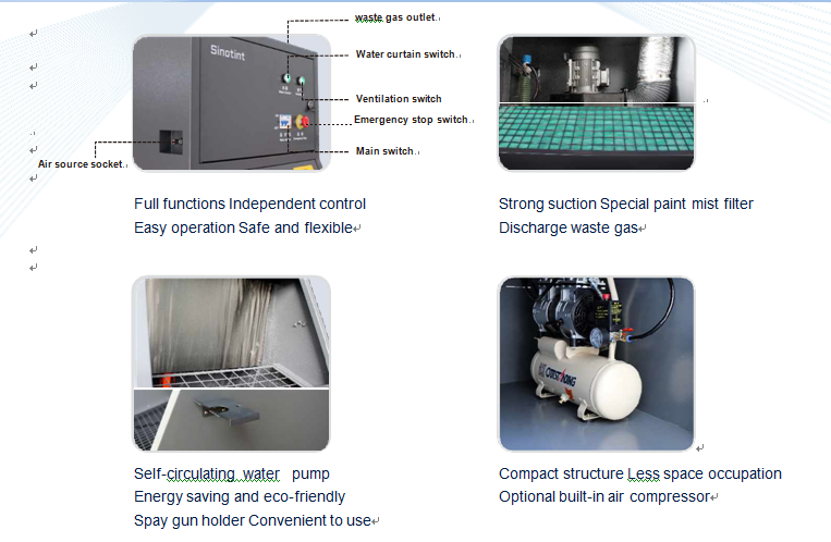 paint  Water Curtain Cabinet For Panel Paint laboratory  Safe to use Eco-friendly Full functions Independent control