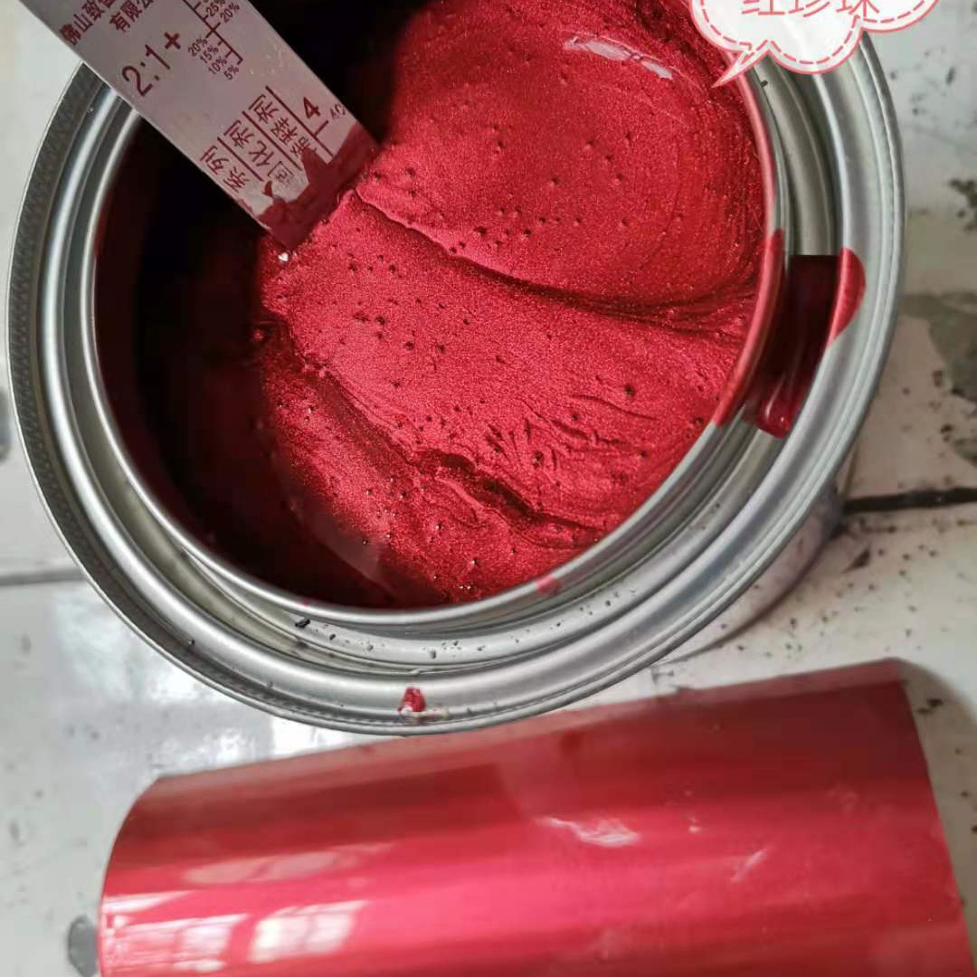 Acrylic PU Paint High Hiding Power 1K Bright Red Pearl Car Refinish High Chroma Spray Automotive Paint