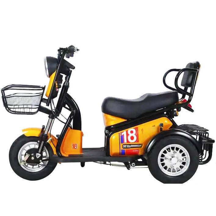 Hot sale Three 3 Wheel Cargo Electric Bike Tricycle with Basket and Passenger Seat