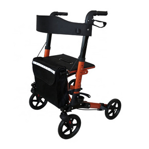 Lightweight rollator 4 wheel walker with seat for adults