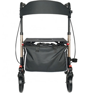 Rollator Walker with Seat for Seniors, Foldable Rolling Walker with Adjustable Handles