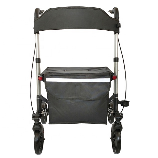 Medical titanium walker rollator shopping cart  with seat for elderly