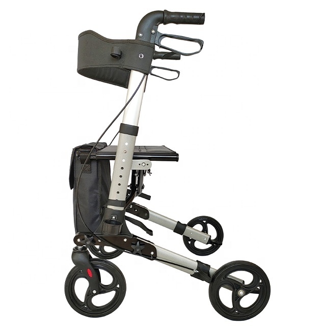 Medical titanium walker rollator shopping cart  with seat for elderly