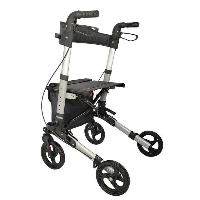 Medical titanium walker rollator shopping cart  with seat for elderly