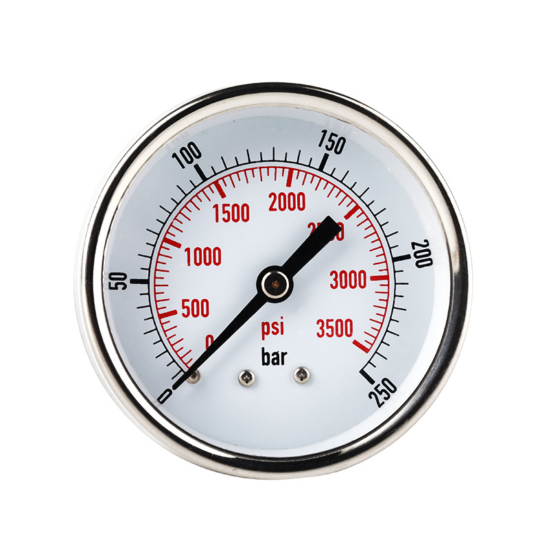 2-1/2inch Dial Size, Liquid Filled Pressure Gauge, 0-60psi/400kpa, 304 Stainless Steel Case, 1/4inchNPT Back Mount