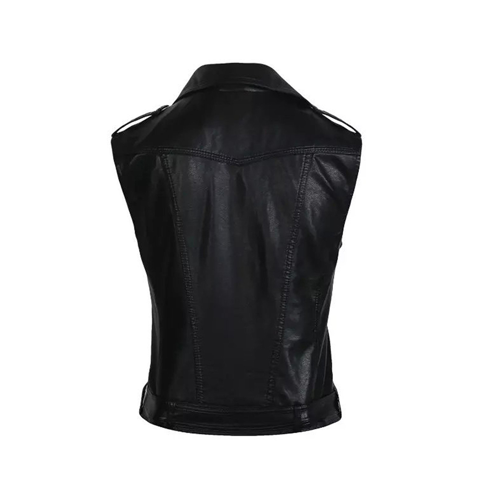 Latest style fashion genuine skin leather vest for women Cool Fashion Winter Warm Ladies Leather Vest