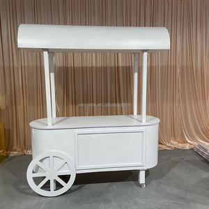 Hot Sale On Wheels Baby Carriage Sweet Candy Cart Display Wood Parties Decoration Wedding