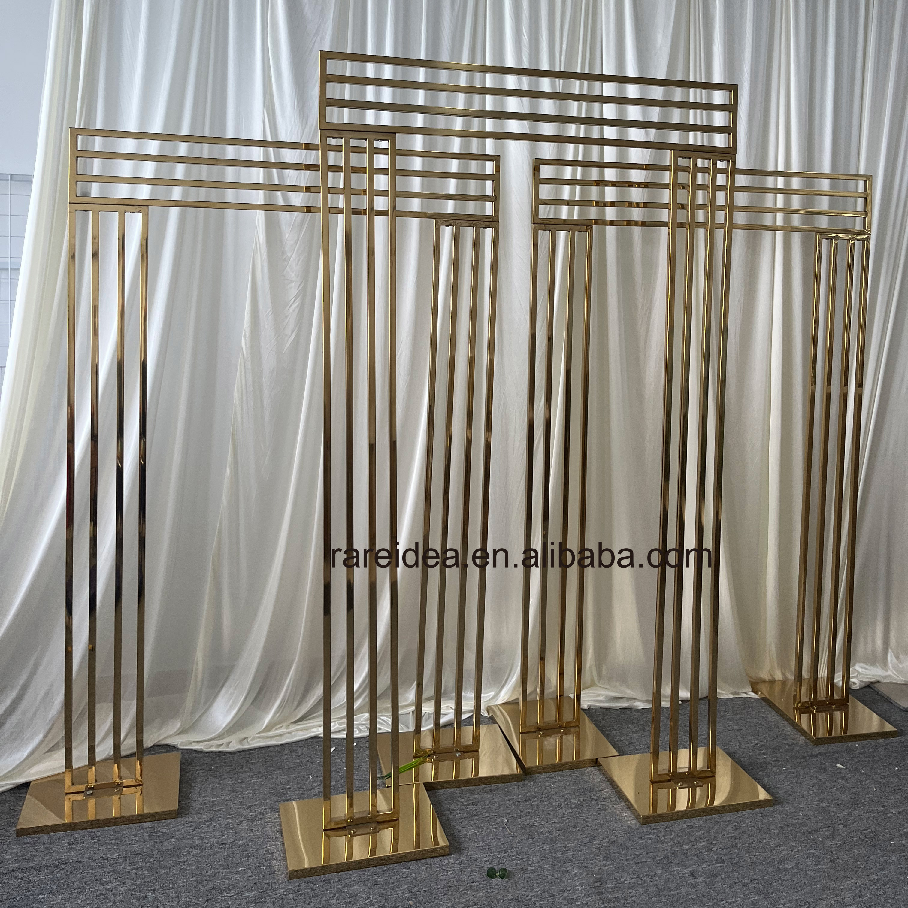 New Stainless Steel Gold Column Chuppah Gazebo For Beach Wedding Decor