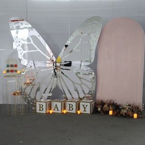 Wedding Butterfly Wedding Acrylic White Color Wedding Backdrop Props Decoration Silver Butterfly