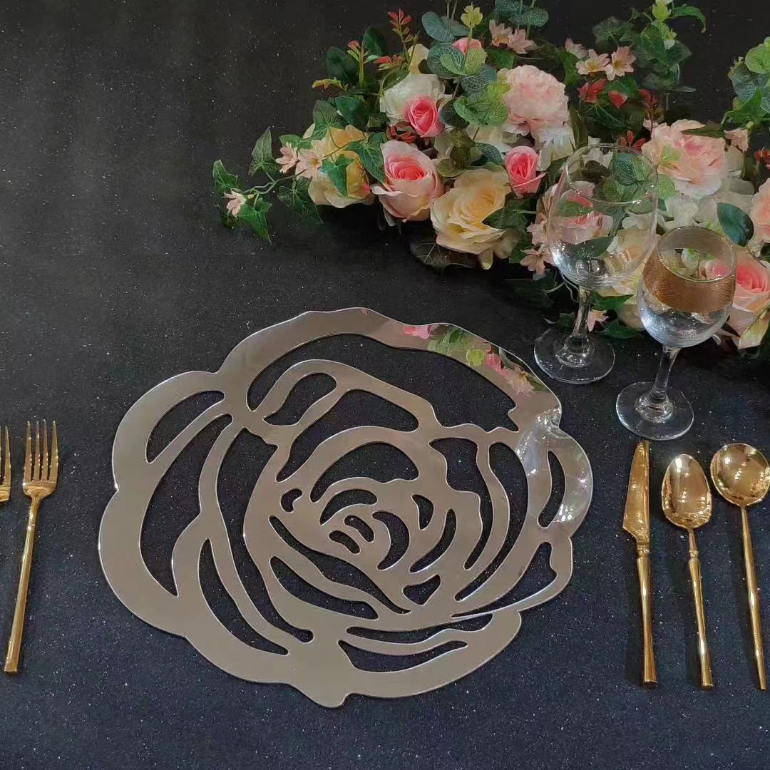 Wedding Suppliers Charger Plates Under Decor Acrylic Gold Mirror Placemat Mats For Dining Table