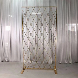 Party Wedding Decoration Square Grid Mesh Wall Metal Backdrop Candle Wall Backdrop For Wedding