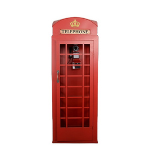 Wholesale Customized Antique Metal Pink Telephone London Classic Phone Booth