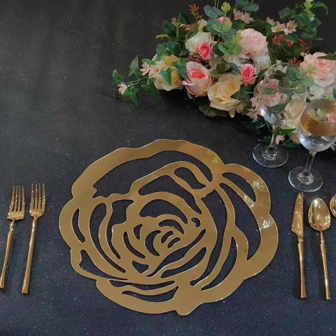 Wedding Suppliers Charger Plates Under Decor Acrylic Gold Mirror Placemat Mats For Dining Table